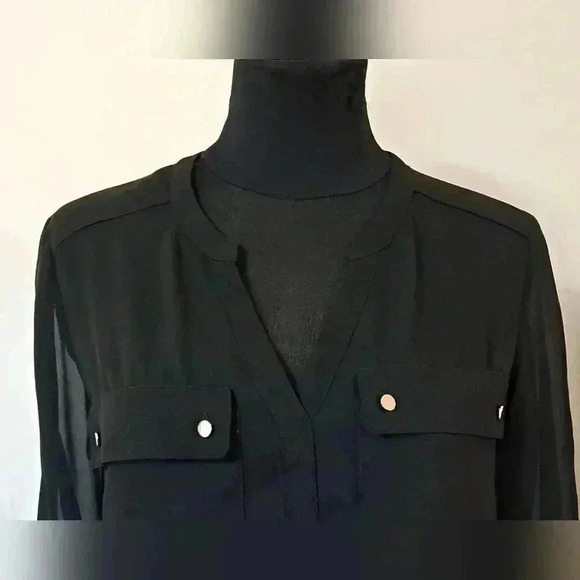 ❤️ Suzy Shier  Black Tunic Length Blouse XS Lightweight Top - Picture 4 of 12